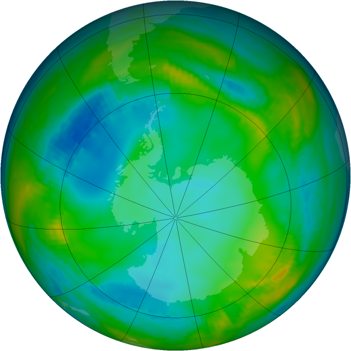 Antarctic ozone map for 02 June 1981